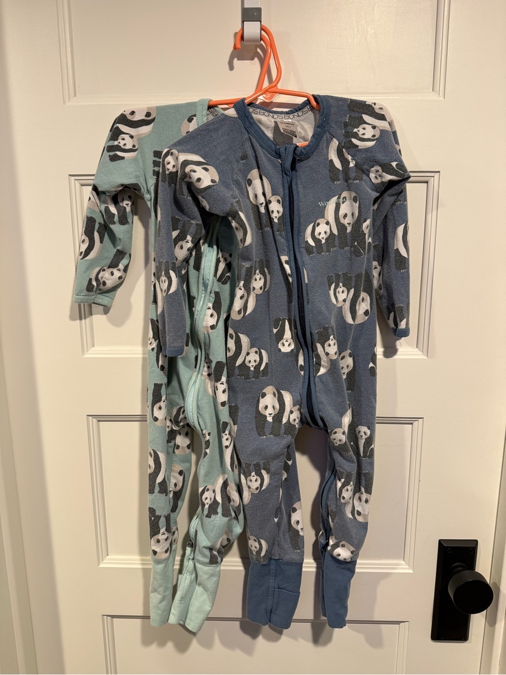 Bonds Wondersuit Panda Print Footed One-Pieces - Blue & Mint